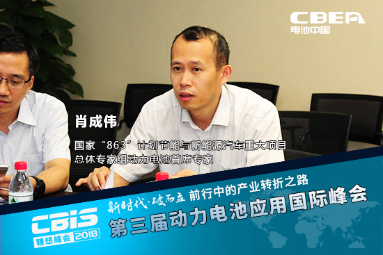 肖成偉，國家“863”計劃節能與新能源汽車重大項目總體專家組動力電池首席專家