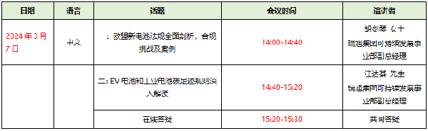 報名通道已開啟 |《歐盟新電池法》全面解讀，突破壁壘、贏海外先機！(3月7日)